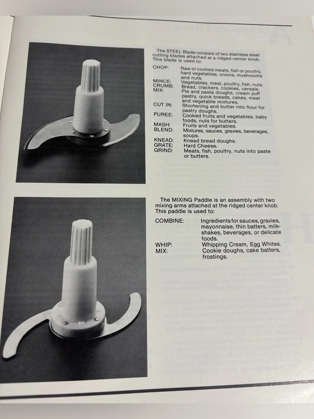 Sears Counter Craft Food Processor 400 Mixing Paddle Steel Replacement Vintage